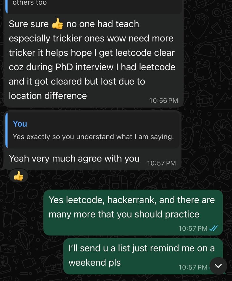 WhatsApp feedback
Shared by current batch student